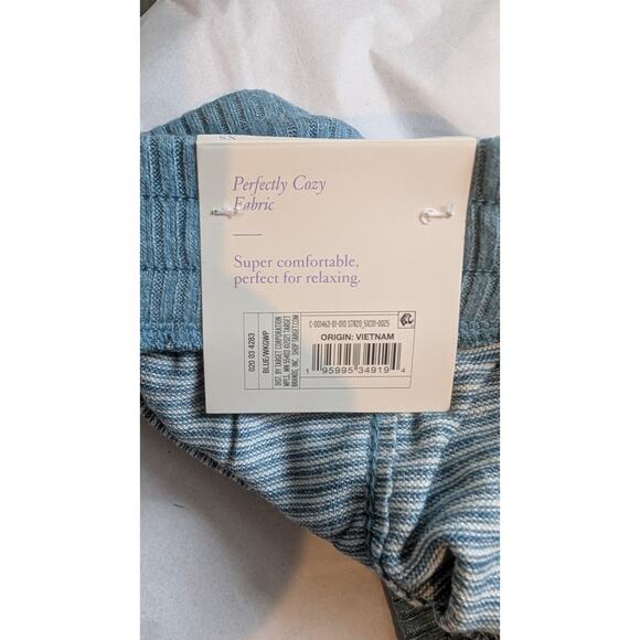 🧷 NWT Stars Above Women's Size XS Blue & White Striped Knit Pajama Sleep Shorts - Picture 4 of 8